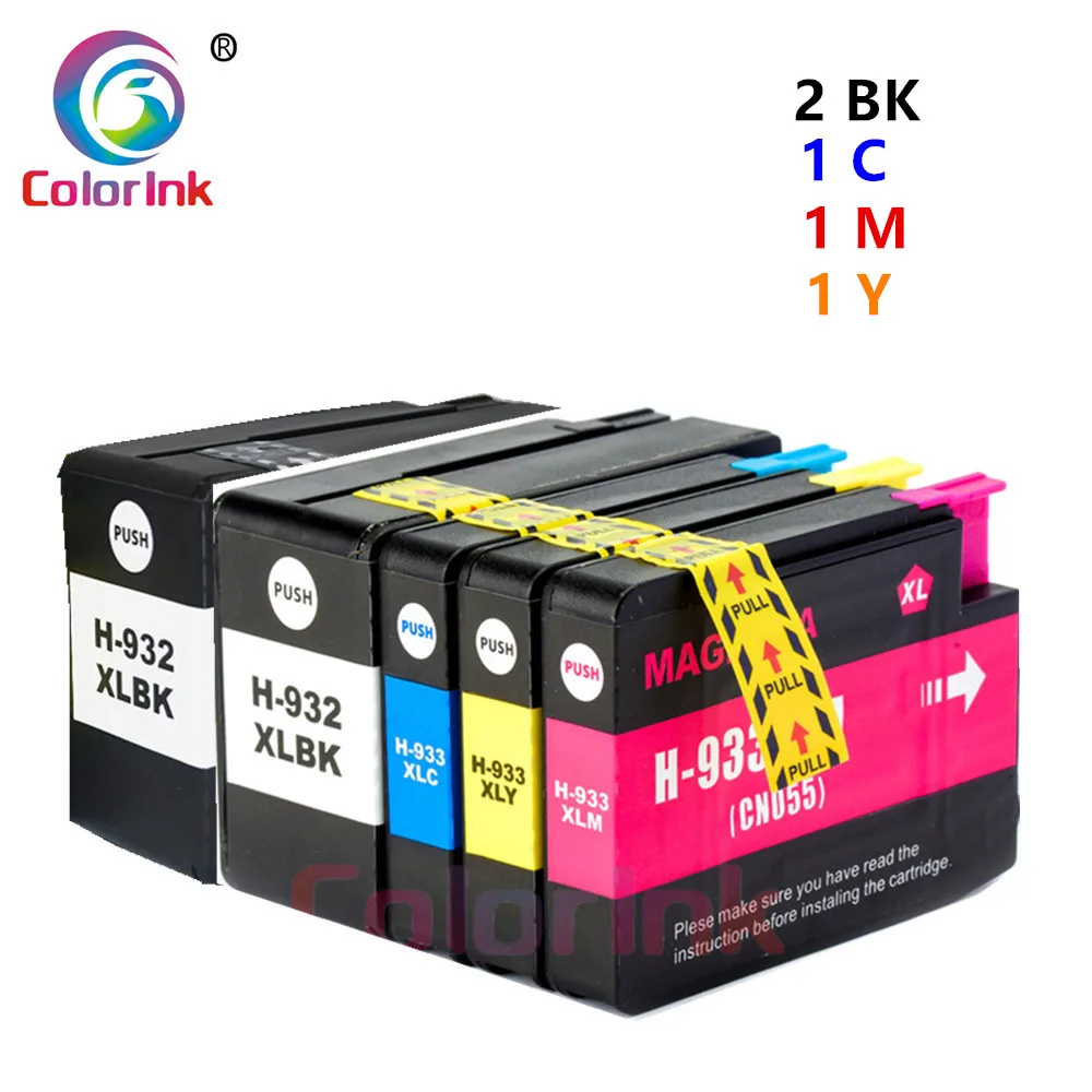 5 pack Compatible For 932xl 933xl ink cartridges for HP officejet 7110 7610