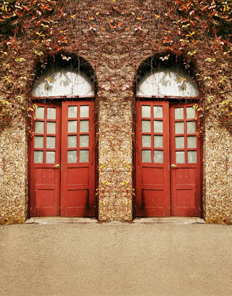 

5x7ft House Red Door Photography Backdrops Photo Props Studio Background