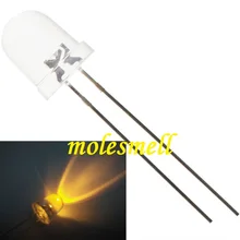 100 шт 8 мм круглые прозрачные желтый светодиодный лампа сверхъяркая желтые светодиоды диодный водный яркий светодиодный свет лампы