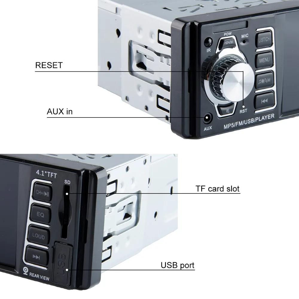 fm usb sd aux ports car mp5 player