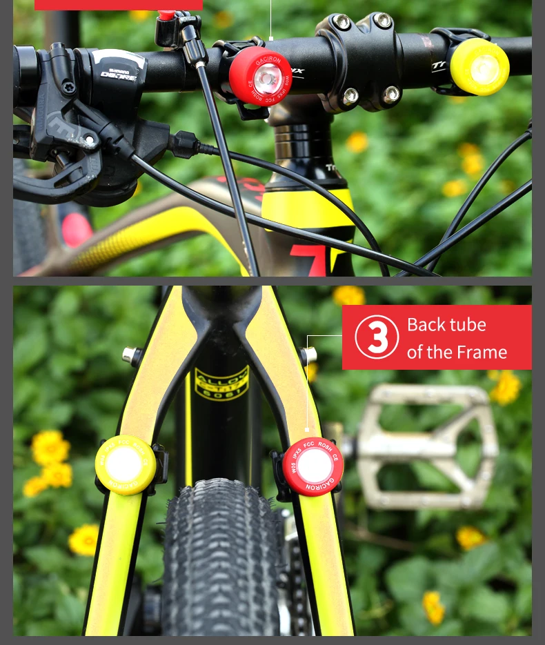 Cheap Gaciron Bicycle Light Non-Rechargeable LED mountain Bike Front/Rear Warning Lamp Cycling accessories Night Safety tail light 7