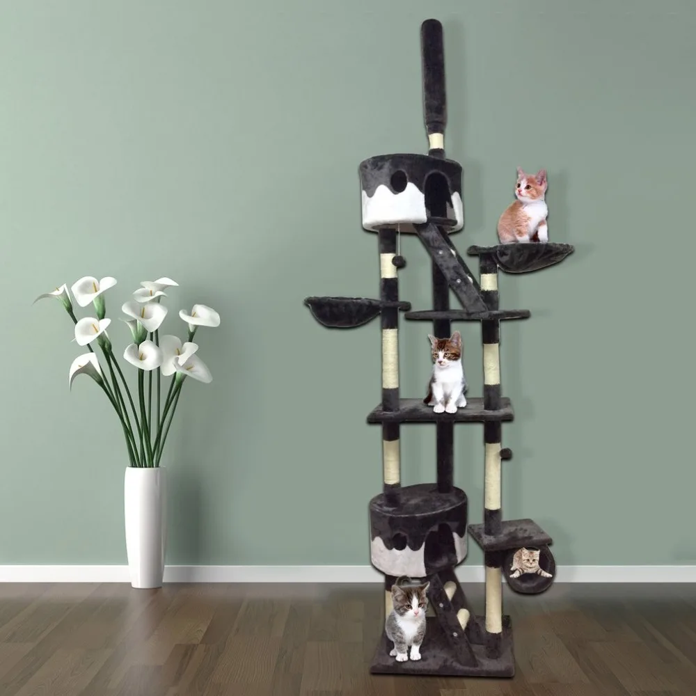 

Comfortable Climbing Frame 240-260CM Height Pet House Bed Cat's Tree Scratching Post Lovely Cat's Playing Toy Ship From DE