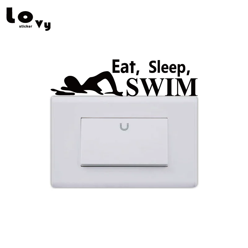 

Eat, Sleep, Swim Vinyl Switch Sticker Personality Sport Wall Sticker Home Decor SW0048