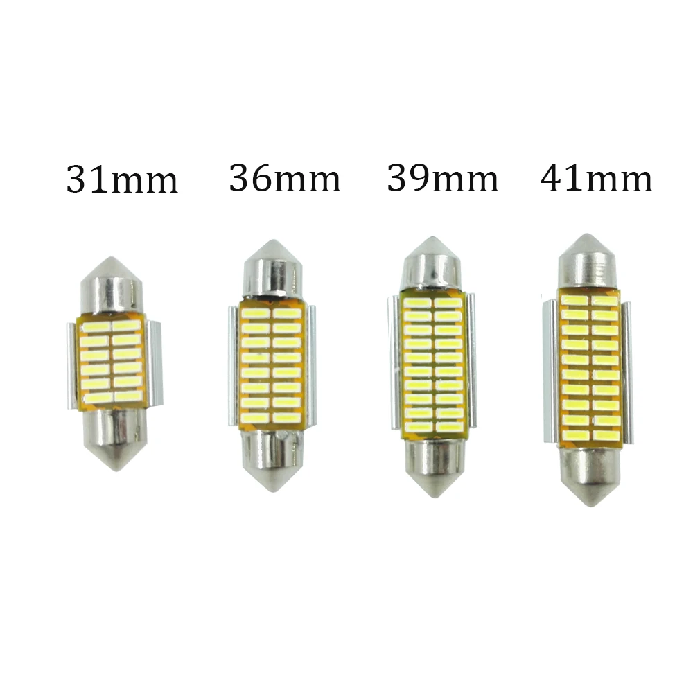 

ECAHAYAKU 2PCS Extremely Bright 31mm 36mm 39mm 41mm Festoon Dome C5W Car LED Light Bulb Dome Reading Lights Canbus Error Free
