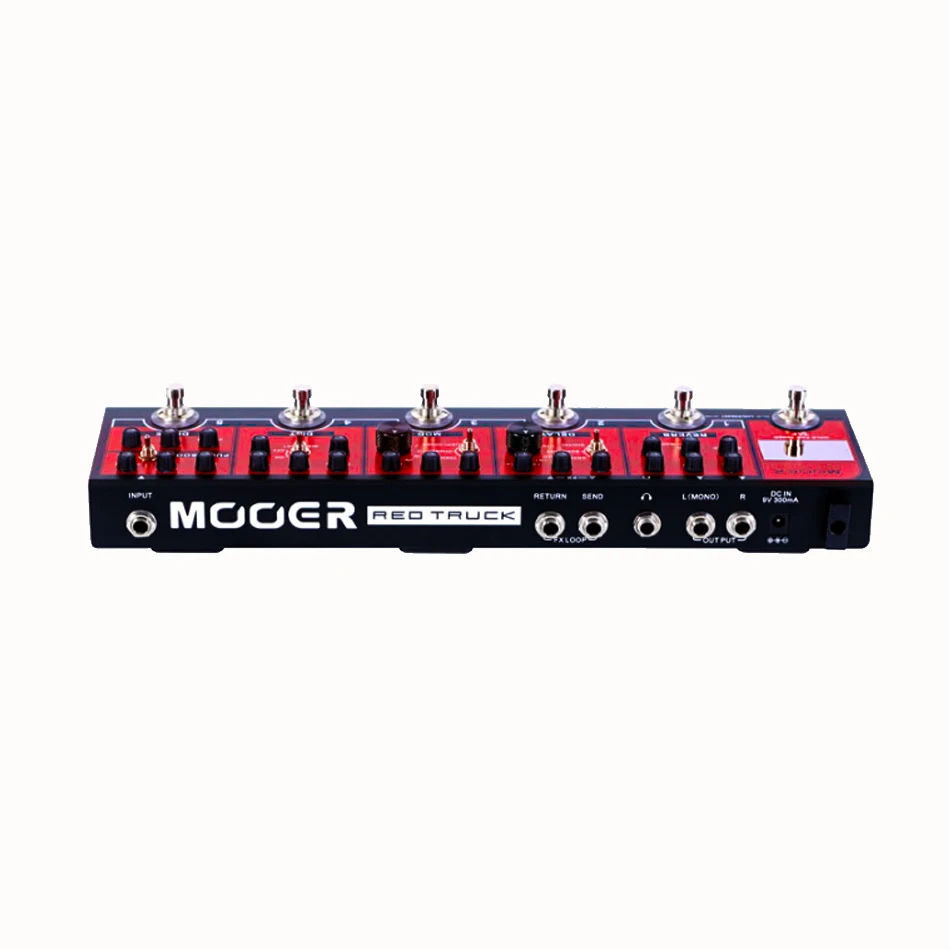 MOOER красный грузовик 6 педаль эффектов встроенный в 1 простой блок boost перегруз искажение модуляцией задержки реверберации гитары педаль