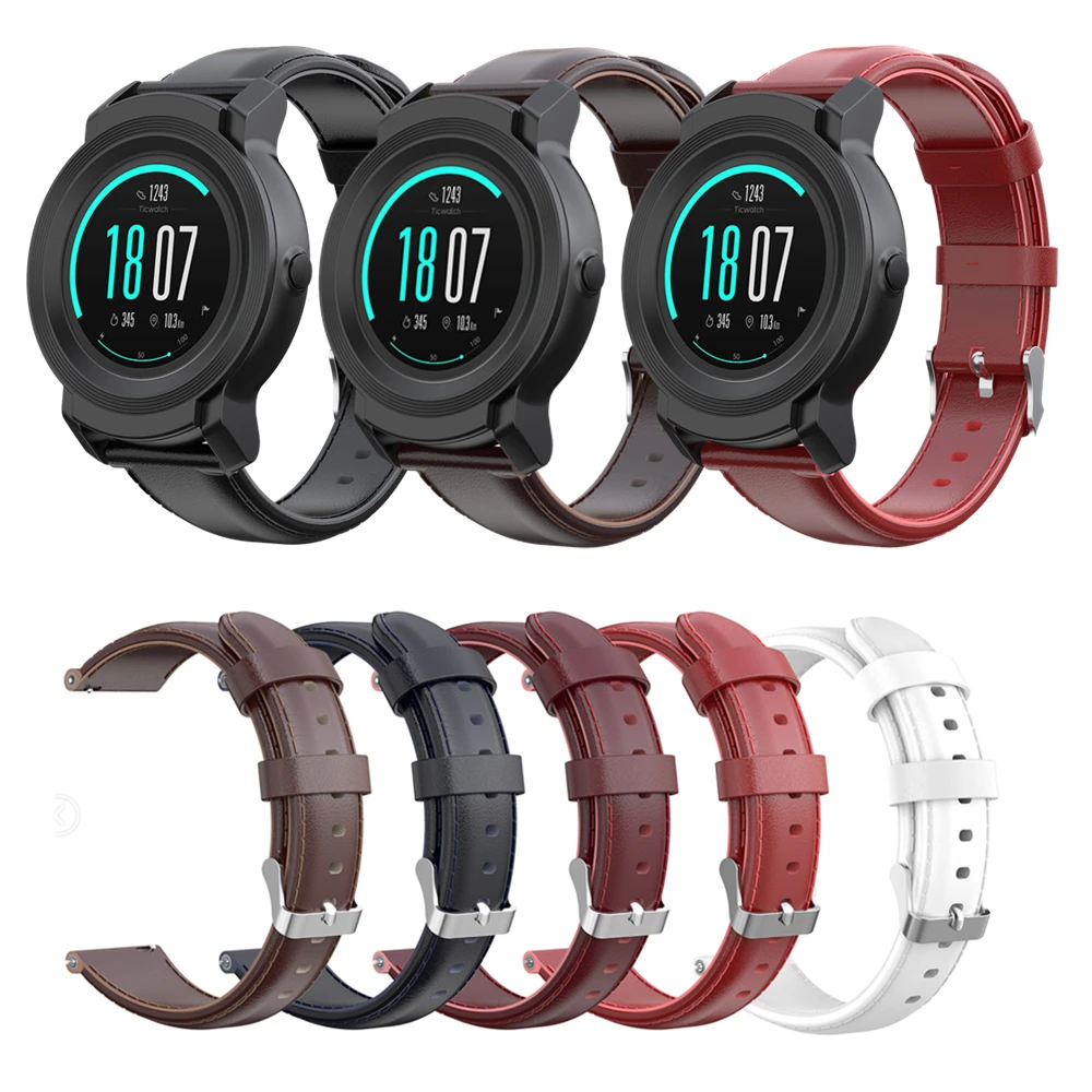 

20mm Oil Wax Genuine Leather Watch Band For Ticwatch Pro/2 Strap For Garmin Vivoactive3/Forerunner 245/245M Watchband Bracelet