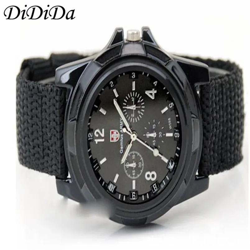 1PCS Men font b Watch b font Gemius Army Racing Force Military Officer Fabric Band Quartz