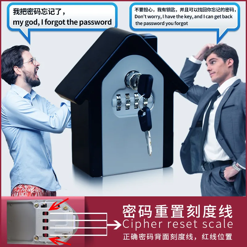 Newest Wall Mounted 4 Digit Combination Password Key Storage Security Safe Digital Lock Outdoor Indoor Key Lock Box Safe