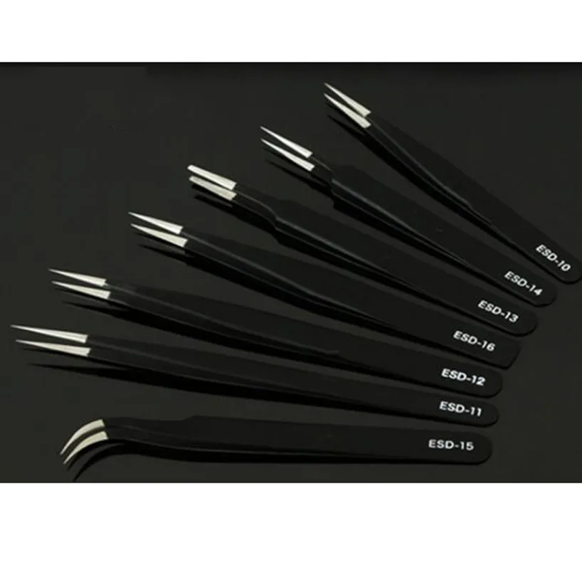 

diamond painting tool Excellent Quality Tweezers Bent+Straight New Stainless Steel Anti-static Tweezers Sewing Accessories Tools