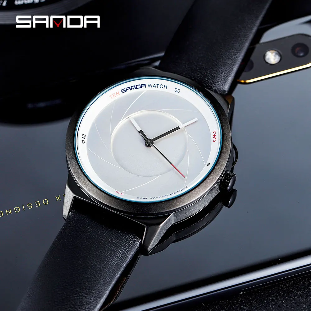 SANDA fashion creative men's watch quartz watch men's simple watch ladies leather lover clock relogio masculino SANDA fashion creative men's watch quartz watch men's simple watch ladies leather lover clock relogio masculino