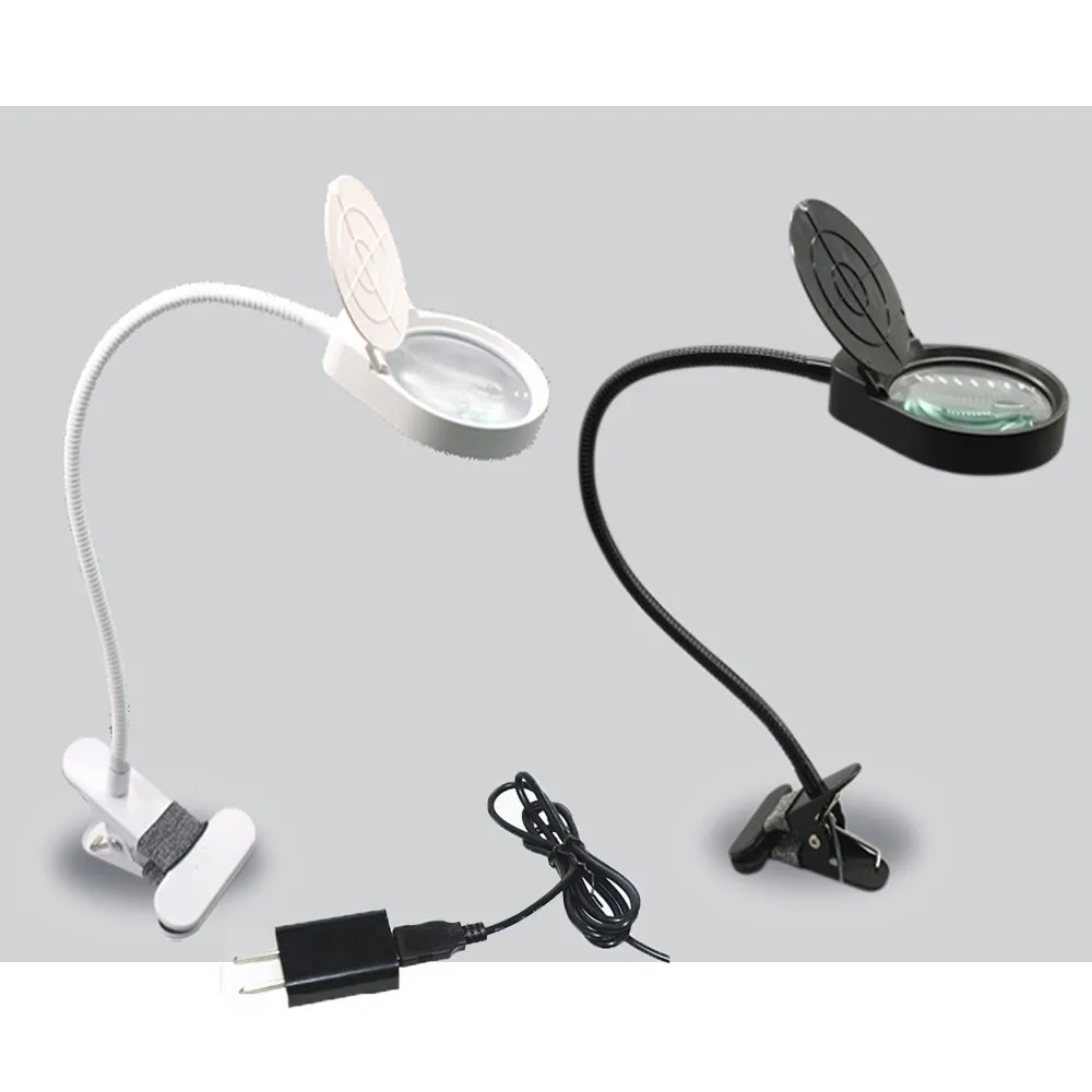 New Desk Lamp Magnifier Clip On Table Top Desk Led Lamp Reading 8x
