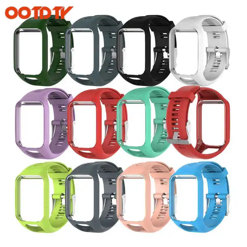 

OOTDTY 11 Colors Silicone Replacement Wrist Band Strap For TomTom Runner 2 3 Spark 3 GPS Watch dropshipping