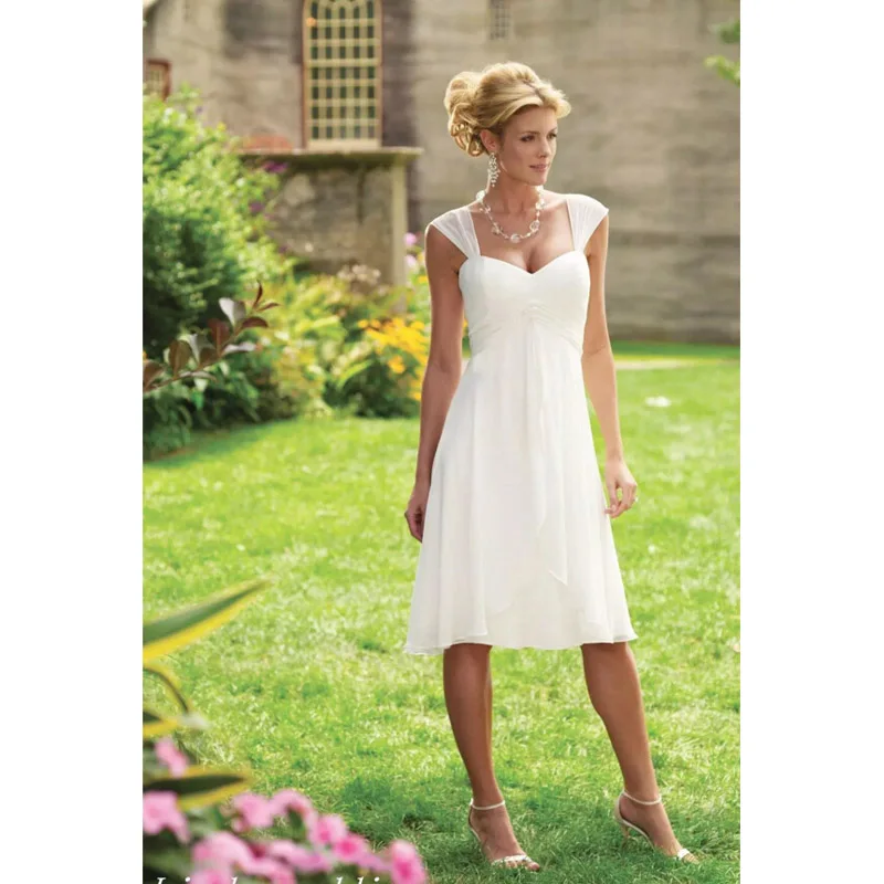simple knee length wedding dress