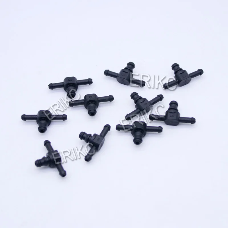 ERIKC Fuel Injectors Return Oil Backflow Pipe Connector T Type connector for Bosch 0445110# Series Injector 10pcsBag (3)