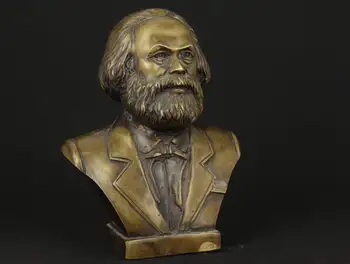 

OLD BRONZE COLLECTABLE HANDWORK CARVED MARX ORNAMENT STATUE FIGURE Word Copper Wholesale Bronze
