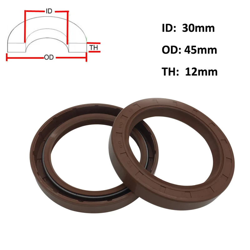 

2 PCS TC 30 x 45 x 12mm VITON Oil Seal Double Lip