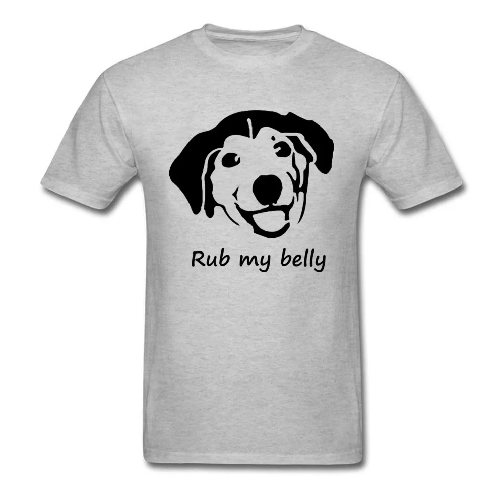 Rub my belly Top T-shirts Short Sleeve Design Dominant Men's Summer Autumn Tops Shirt Design Tee Shirts Round Neck 100% Cotton Rub my belly grey