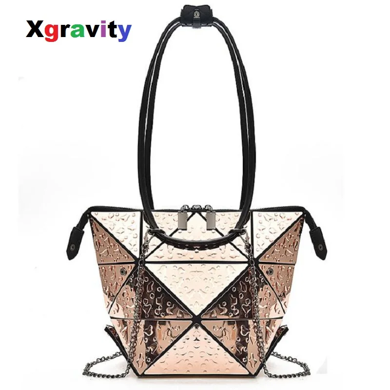 

Xgravity Drop Rhombic Geometry Envelope Bag Shoulder Fashion Casual Lady Handbag Triangle Design Women Water Droplets Bags H052