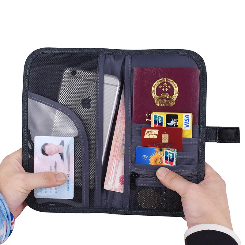 

Portable Travel RFID Blocking Passport Holder Wallets Women Ultralight Document Bag Credit Card Holder Organizer pouch BGM607