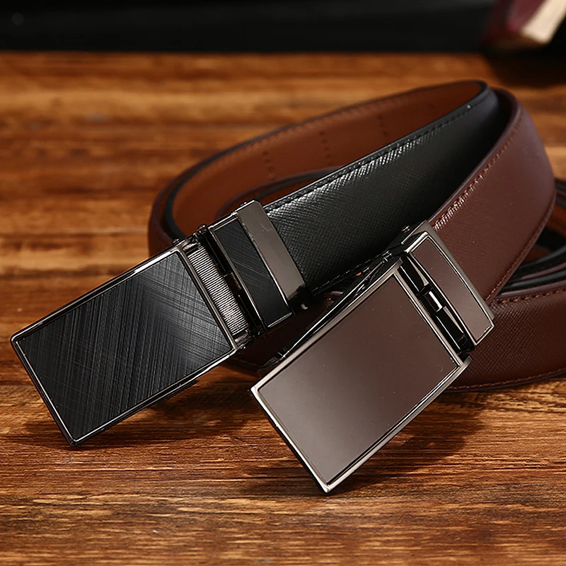  [DWTS]Belt Male Men's belt Genuine Leather Strap luxury brand Automatic Buckle Belts For Men Belts 