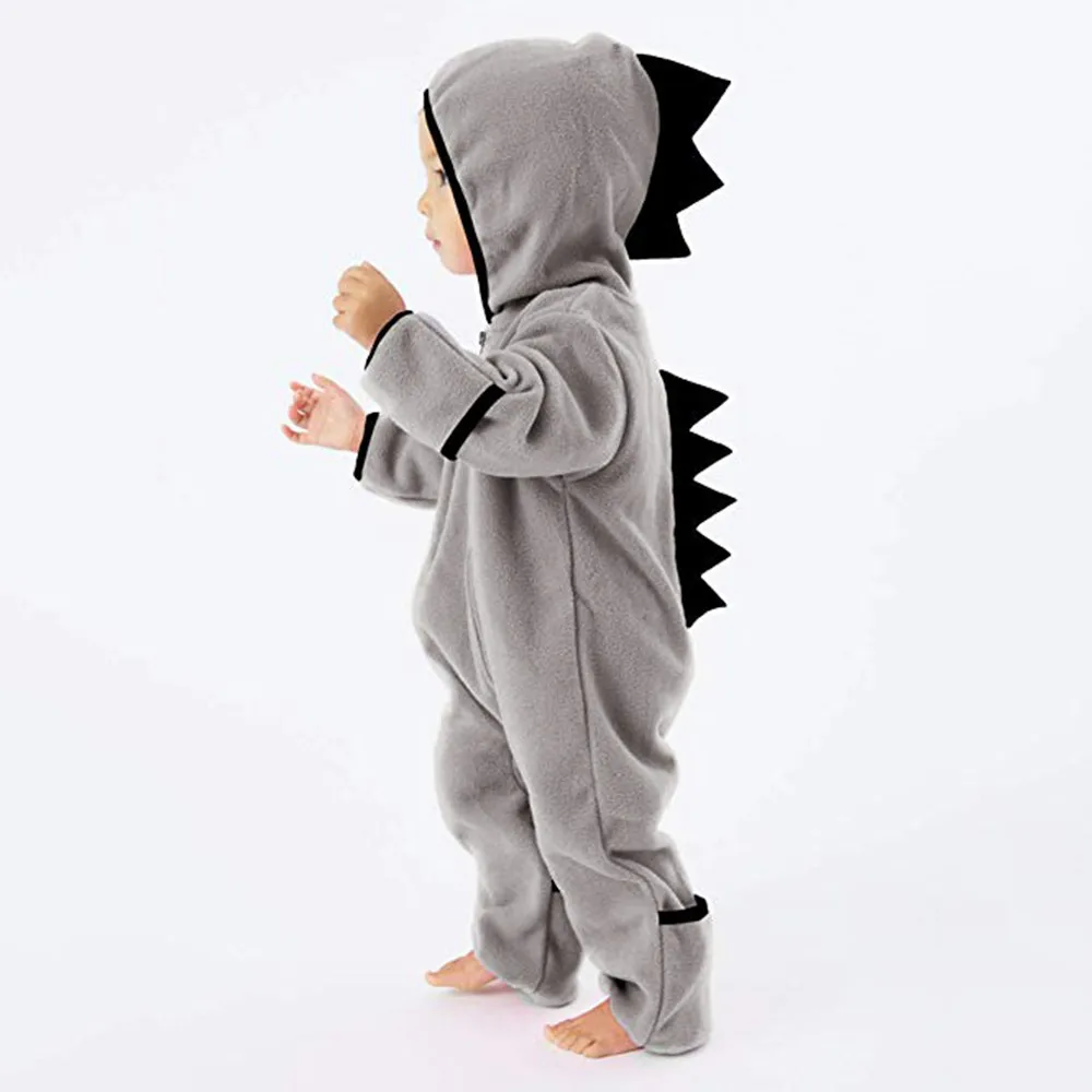

Baby 2018 Autumn Winter Jacket Kids Hooded Cloth Toddler Baby Girls Boys Girls Dinosaur Hoodie Romper Zip Clothes Jumpsuit