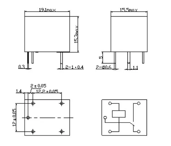 Комплект из 2 предметов для детей от 6V DC Мощность реле SRD-06VDC-SL-C T73-6V SRD-6VDC-SL-C 5Pin PCB Тип