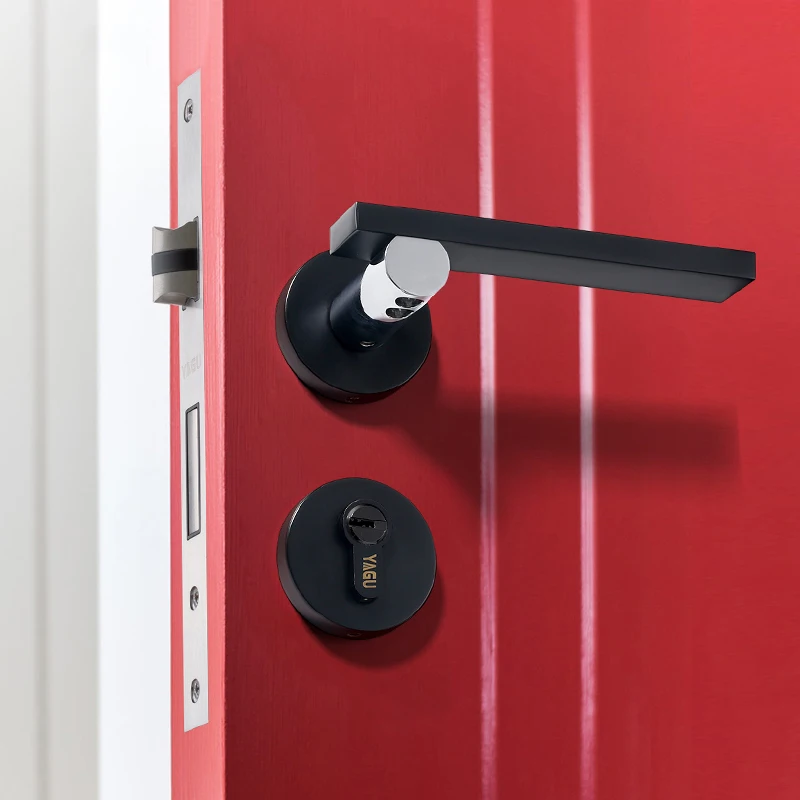  1SET /Mute Bedroom Door Lock Zinc Alloy Interior Door Handle bedroom Kitchen Toilet Anti-theft Lock - 33036118802