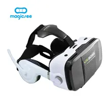 2017 Nouveau VR PATRON 3D Lunettes de Réalité Virtuelle VR Casque + Microphone Google Carton FOV120 pour 4 ~ 6.3 “Android iOS Smartphones