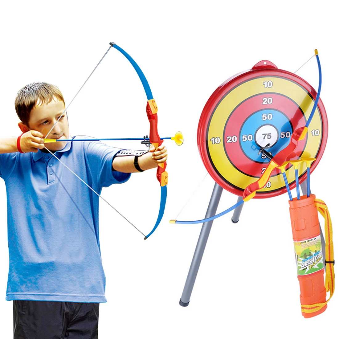 

Children Simulation Plastic Bow and Arrow Sport Shooting Toys with Arrow Carrier