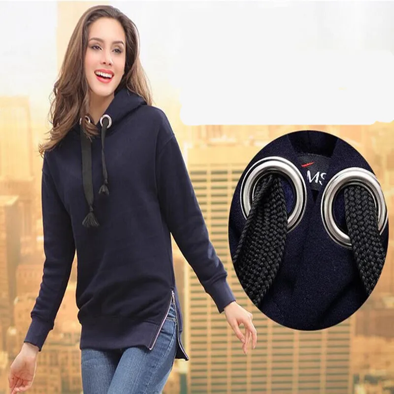 

Hoody Women Winter Plush Hoodie Long Sleeve Female Casual Pure Color Sweatshirts Big Size 2019 Fashion Winter Zip Coat