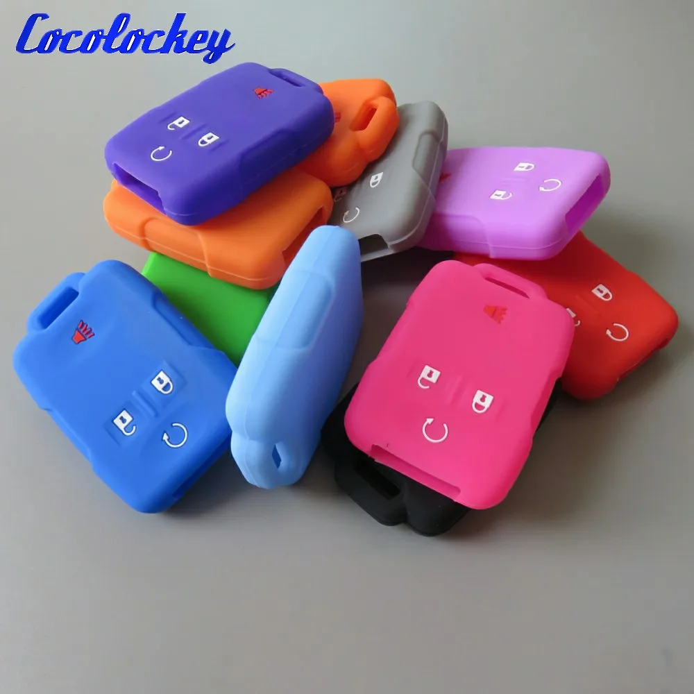 Силиконовый чехол для ключей Cocolockey Cadillac Chevrolet Silverado GMC Sierra без логотипа|key fob