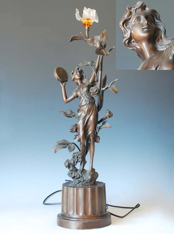 

ATLIE BRONZES Modern Lighting art beautiful girl bronze Statue figurine hot cast Europe Indoor Decoration
