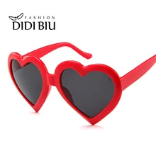 Красные солнцезащитные очки в форме сердца для женщин, большая оправа, белые солнцезащитные очки, женские брендовые милые очки в форме сердца, очки в стиле хип-хоп-рок, прозрачные оттенки HL1051