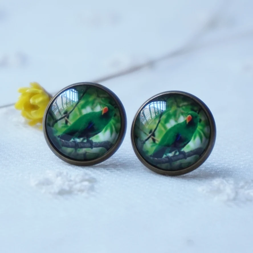 bird cute earring woman lady Fashion glass Earing handmade earring