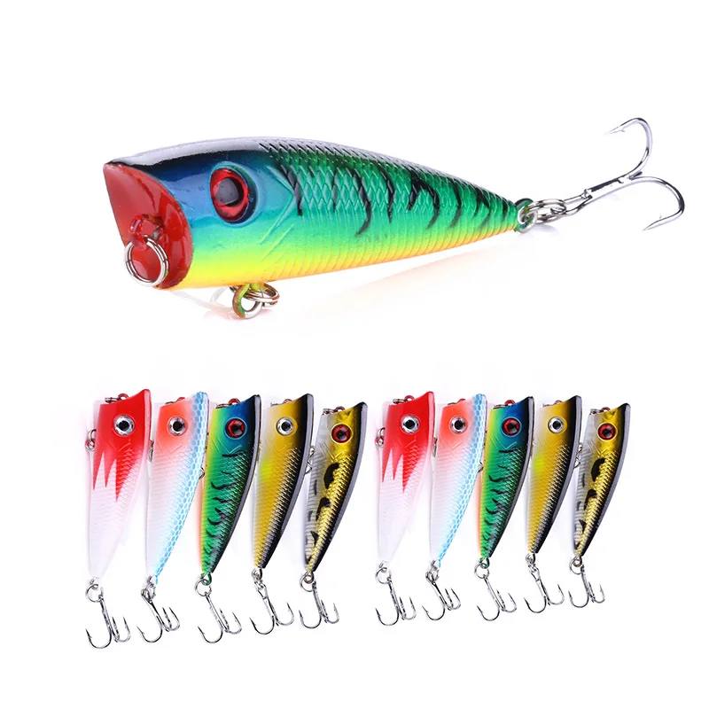 HENGJIA 6cm 6.3g Fishing Lures Popper Topwater Floating Bass Sea Pesca