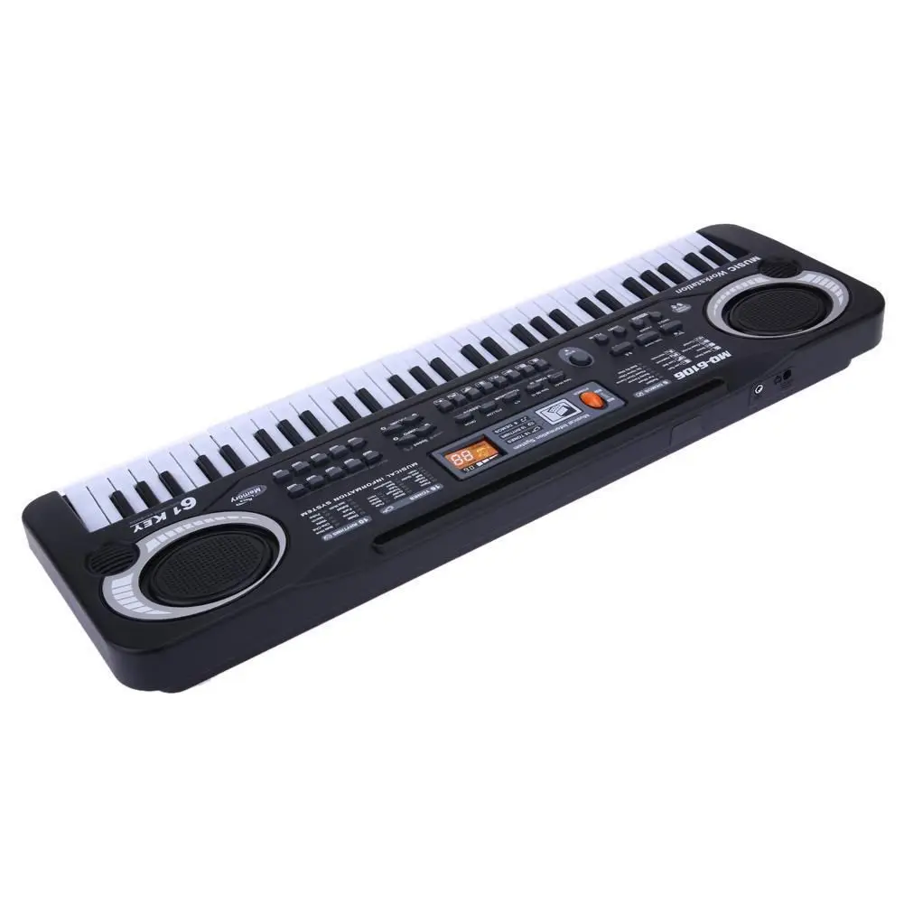 Многофункциональное электронное пианино с микрофоном, пластиковая детская 61 клавиша, Цифровая Музыкальная электронная клавиатура, подарок для мальчиков и девочек