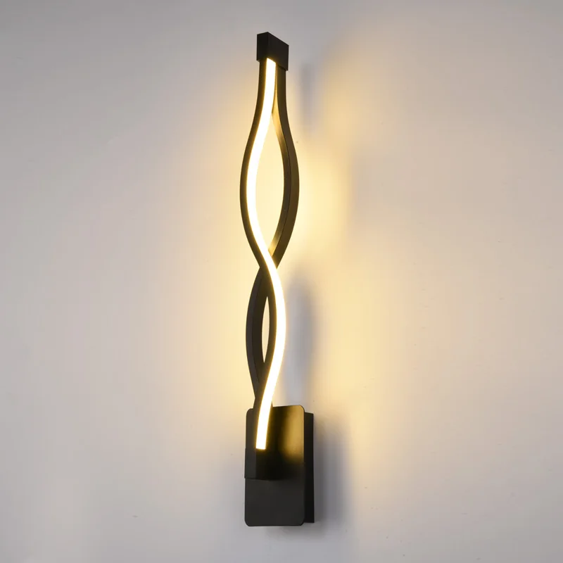 Modern minimalist bedroom wall lamps bedside headboard 16w AC96V-260V LED lamp black and white hallway lighting decora | Лампы и