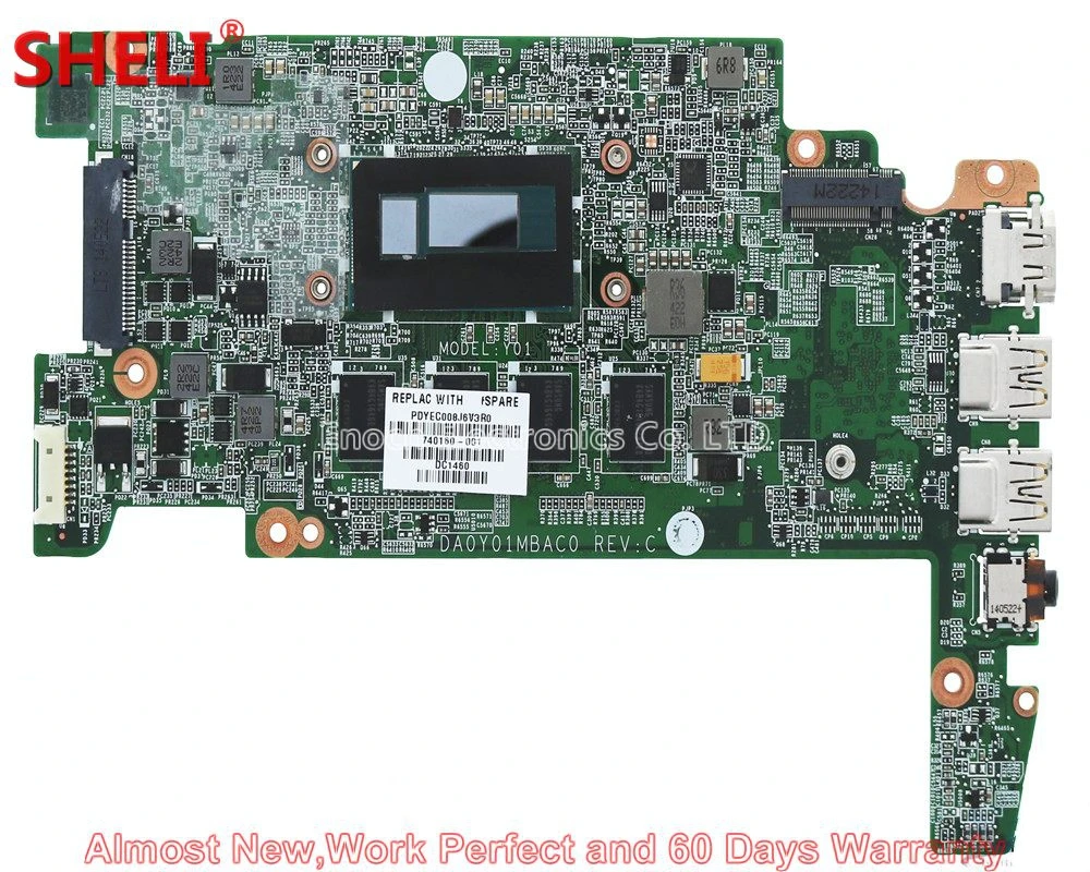 

SHELI For HP Chromebook 14-Q G1 Series Laptop Motherboard 740160-001 DA0Y01MBAC0 Y01 4GB RAM 2955U System Board Main Board