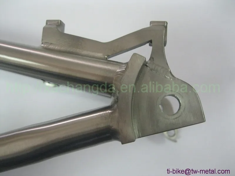 Discount Titanium Suspension Bike Frame with Taper Head Tube Custom Titanium Suspension Frame with Post Mouth Brake China Titanium Frame 4