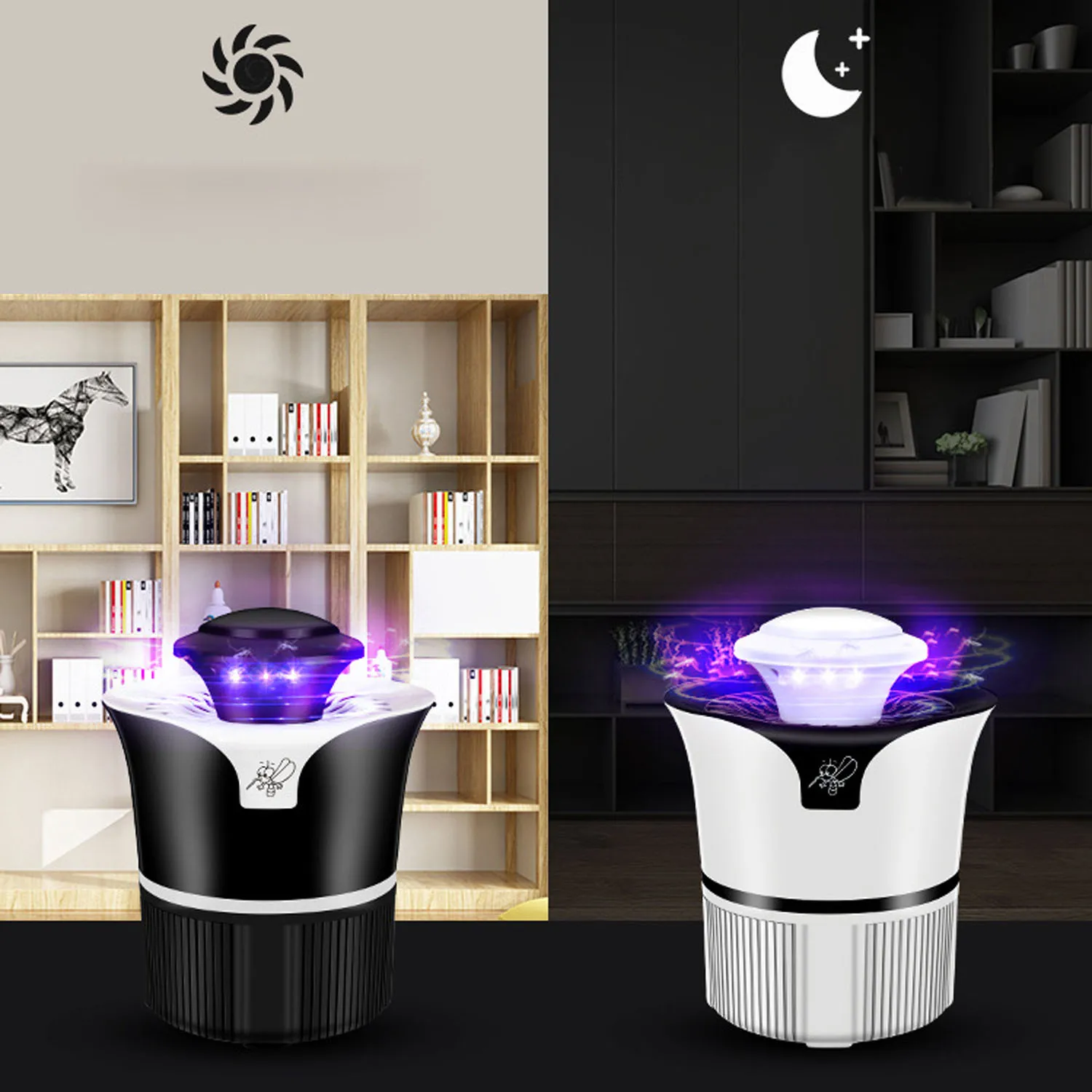 

Behogar USB Powered Electric Mosquito Insect Killer Fly Bug Dispeller with Trap Lamp LED Night Light for Kitchen Bedroom Garden