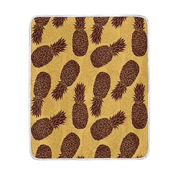

Tropical Pineapple Vintage Blanket Soft Warm Cozy Bed Couch Lightweight Polyester Microfiber Blanket Throw for Kids Women Boy