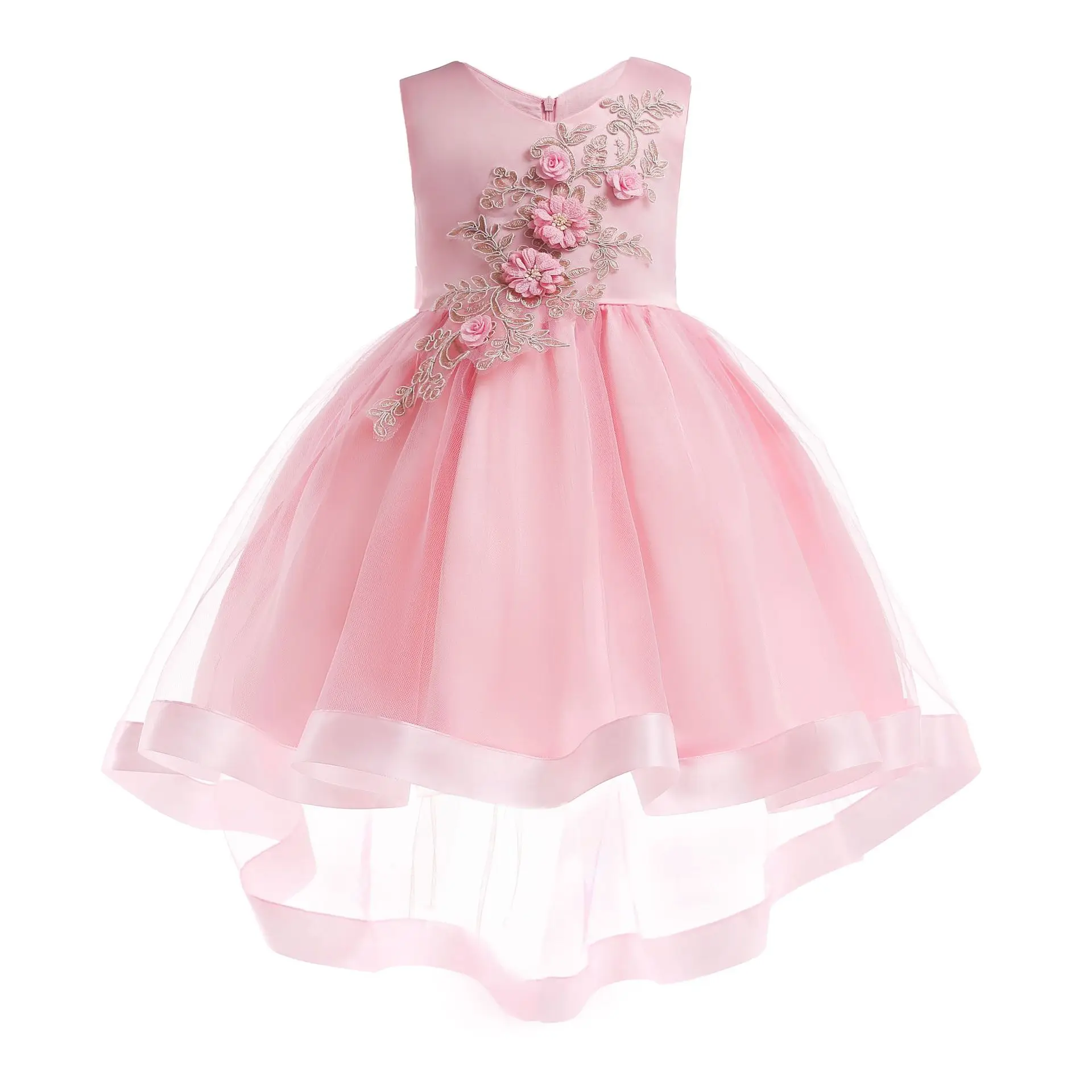 

2019 Summer Baby Flower Cake Tutu Kids Clothing Elegent Girls Dresses For Children Princess Party Costume 3-10 Year Girl Dress