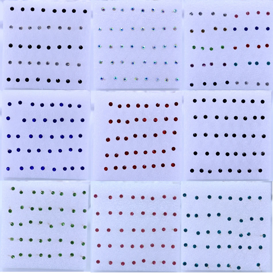 

Factory Cheap 2.5mm Resin Rhinestones Plastic Stick Stud Earrings Resin Crystal Ear Studs 20pairs/box