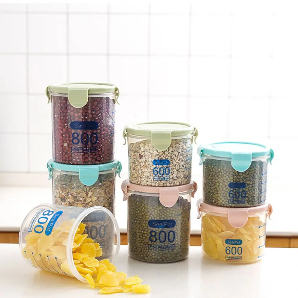 

1pcs Kitchen Stackable Plastic Sealed Cans Food Storage Box for Grain Grain Snack Tank Dry Storage Dropshipping