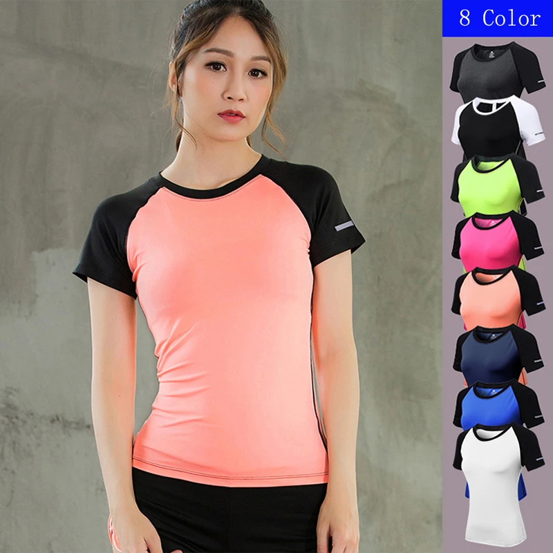 Women Fitness Running Shirt Short Sleeve Reflective Night Sport Training Jerseys Quick Dry