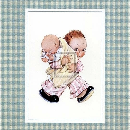 Boy Holding Baby Poster Print by Mabel Lucie Attwell (8 x 10)