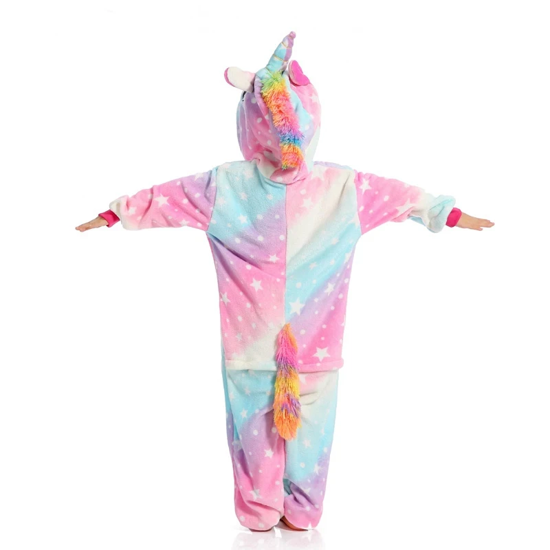 Kigurumi Onesie Дети Пижама с дизайном «панда» детские животные мультфильм Комбинезоны Единорог вечерние Вечеринка Косплей пижамы детские пижамы