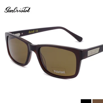 

Free Shipping Classic Men Polarized Acetate Sunglasses UV400 Protective Carry Case Microfiber Cloth & box 1115