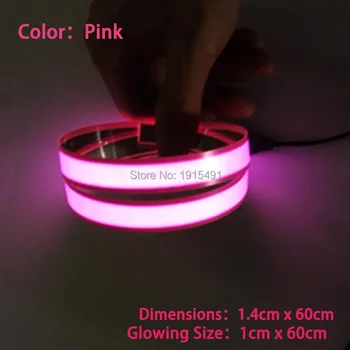 

Free Shipping Flashing Pink EL Tape 60x1.4cm Led Strip Neon Light Up String Glowing Handmade Birthday Hat for Rave Costume Show