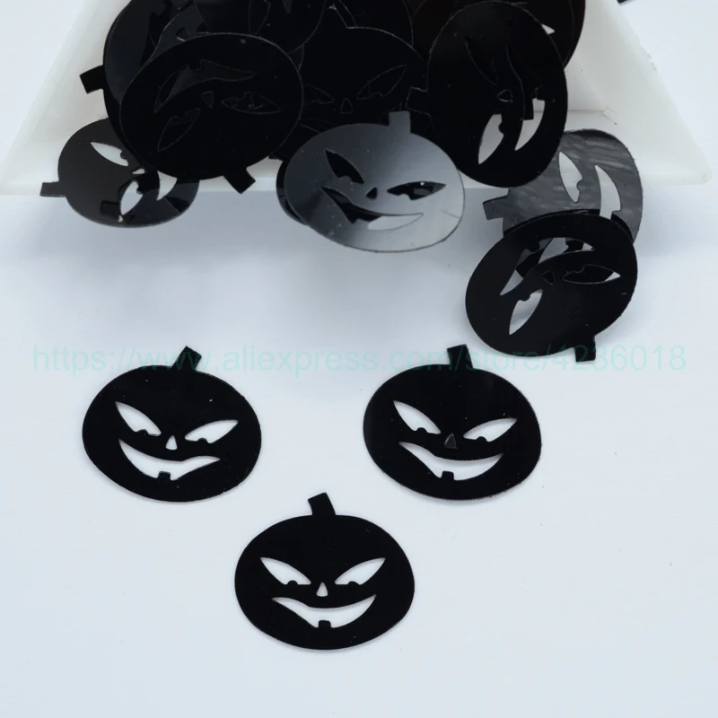 

25g 16*18mm pumpkin head Shaped PVC Loose Sequins For Crafts Paillettes festival Halloween Decoration DIY Accessory confetti